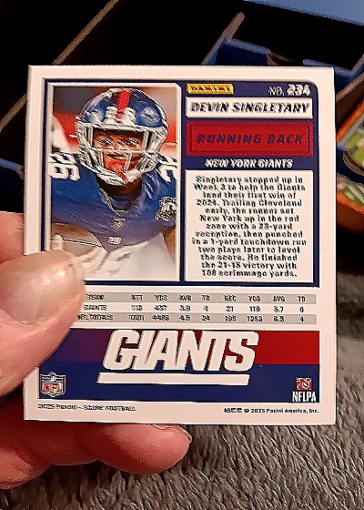 2025 Panini Score-A-Treat #239 Devin Singletary — back