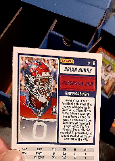 2025 Panini Score A Treat #6 Brian Burns — back