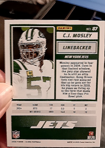 2024 Panini Score-A-Treat #87 C.J. Mosley — back