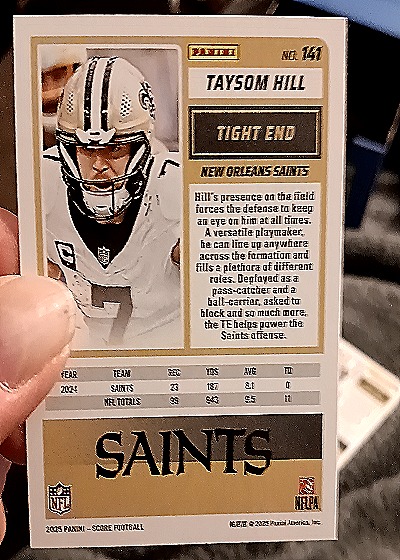 2025 Panini Score-A-Treat #141 Taysom Hill — back