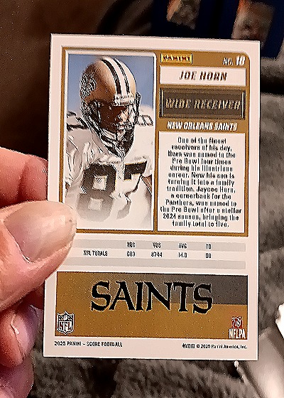 2025 Panini Score #18 Joe Horn — back