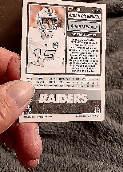 2025 Panini Score-A-Treat Football #52 Aidan O'Connell — back