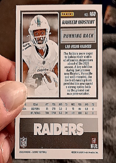 2025 Panini Score-A-Treat #100 Raheem Mostert — back