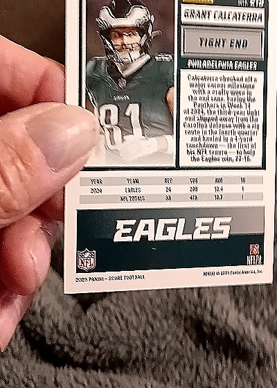 2025 Panini Score-A-Treat #253 Grant Calcaterra — back