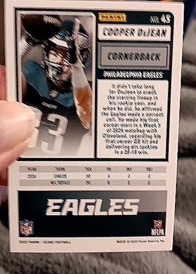 2025 Panini Score-A-Treat #43 Cory DeJean — back