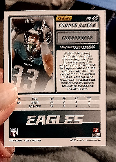 2025 Panini Score A Treat #45 Cooper DeJean — back