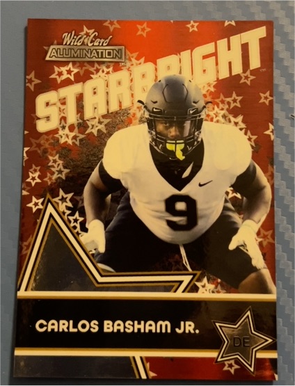 2021 Wild Card Alumination Starbright #SB-30 Carlos Basham Jr. — front