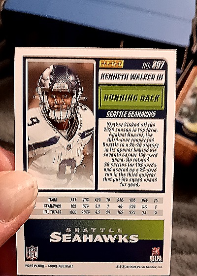 2025 Panini Score-A-Treat #297 Kenneth Walker III — back