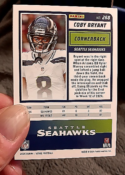 2025 Panini Score A Treat Halloween #268 Coby Bryant — back