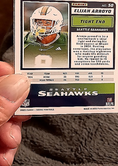 2025 Panini Score A Treat #50 Elijah Arroyo — back