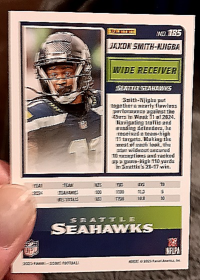 2025 Panini Score-A-Treat #185 Jaxon Smith-Njigba — back