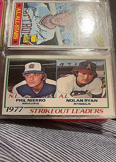 1978 Topps #206 1977 Strikeout Leaders Nolan Ryan / Phil Niekro — front