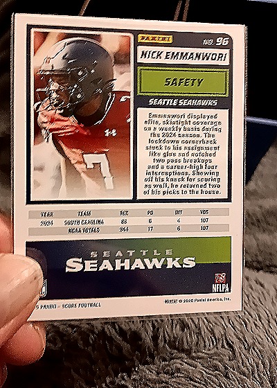 2025 Panini Score-A-Treat #96 Nick Emmanwori — back