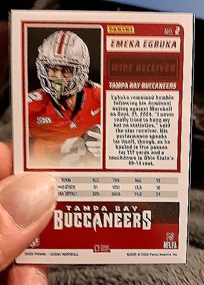 2025 Panini Score A Treat #6 Emeka Egbuka — back