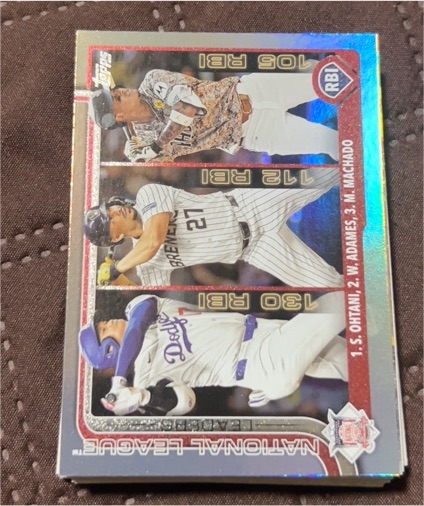 2025 Topps Series 1 #86 NL RBI Leaders Shohei Ohtani, Willy Adames, Manny Machado — front