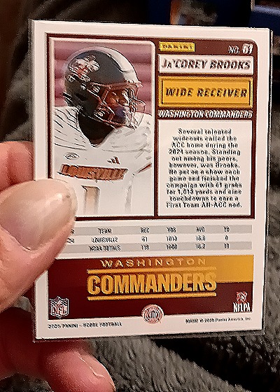 2023 Panini #61 La'Corey Brooks — back