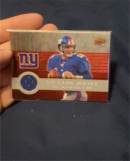 2008 Upper Deck First Edition UD Game Jersey #UDGJ-EM Eli Manning — front
