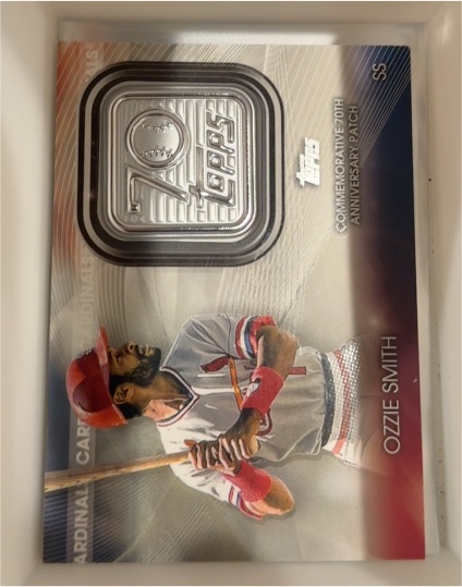 2021 Topps 70th Anniversary Commemorative Patch #SS Ozzie Smith — front