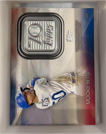 2021 Topps 70th Anniversary Commemorative Logo Patches #T70P-MB Mookie Betts — front