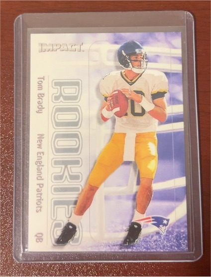 2000 Skybox Impact #27 Tom Brady Rookie Card — front