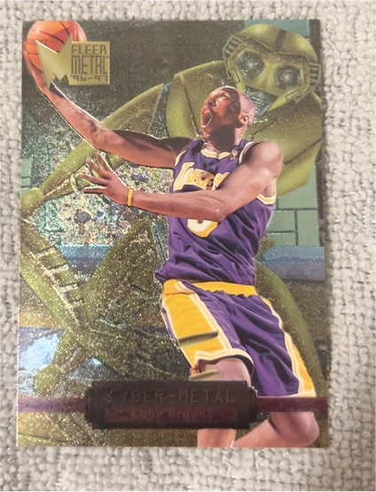 1996 Fleer Metal #5 Kobe Bryant Cyber Metal Rookie Card — front
