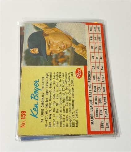 1962 Post #159 Ken Boyer — front
