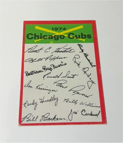 1974 Topps #NNO Chicago Cubs Team Checklist — front