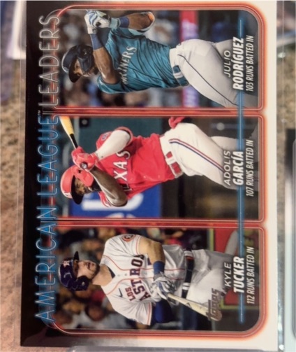 2024 Topps #106 Julio Rodriguez / Adolis García / Kyle Tucker — front