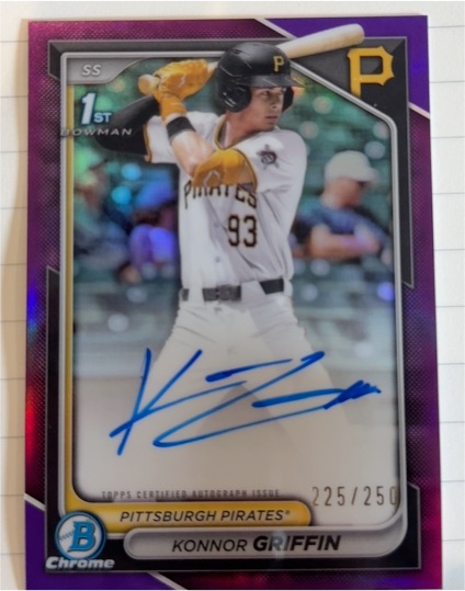 2024 Bowman Chrome Prospect Autographs #CPA-KG Konnor Griffin — front