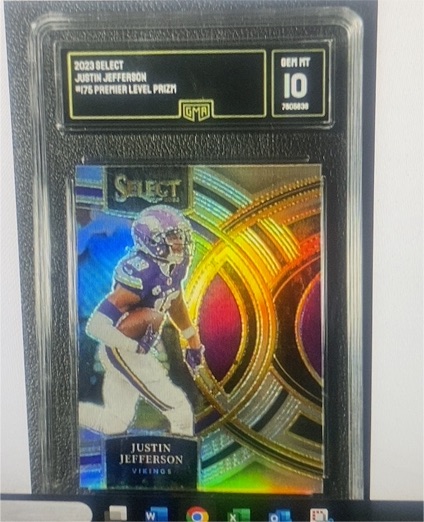 2023 Panini Select #175 Premier Level Prizm Justin Jefferson — front