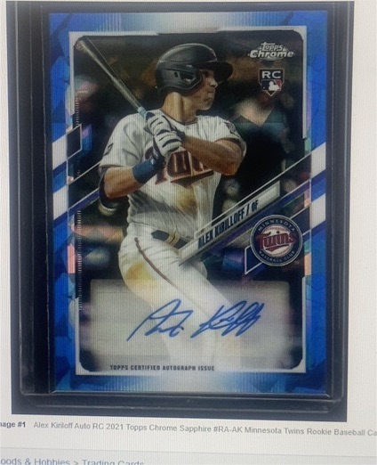 2021 Topps Chrome Update Sapphire #RA-AK Alex Kirilloff — front