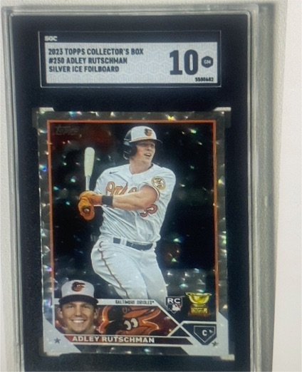 2023 Topps Collector's Box #250 Adley Rutschman Silver Ice Foilboard — front