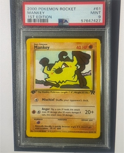 2000 Pokemon Team Rocket 1st Edition #61 Mankey — front