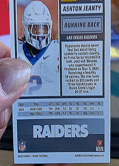 2025 Panini Score A Treat Halloween #14 Ashton Jeanty — back