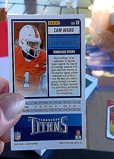 2025 Panini Score-A-Treat #13 Cam Ward — back
