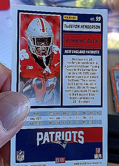 2025 Panini Score #59 TreVeyon Henderson — back