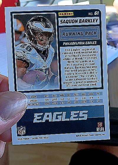 2025 Panini Score A Treat Football #61 Saquon Barkley — back