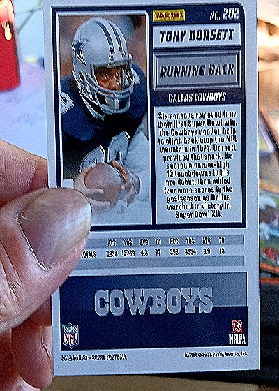 2025 Panini Score-A-Treat #202 Tony Dorsett — back