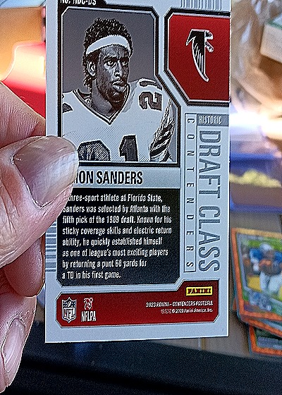 2023 Panini Contenders Historic Draft Class Contenders #HDC-DS Deion Sanders — back