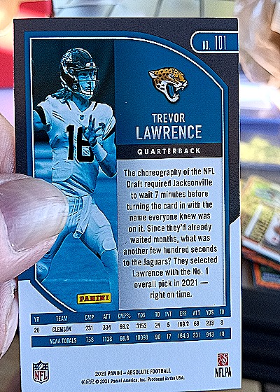 2021 Panini Absolute Football #101 Trevor Lawrence — back