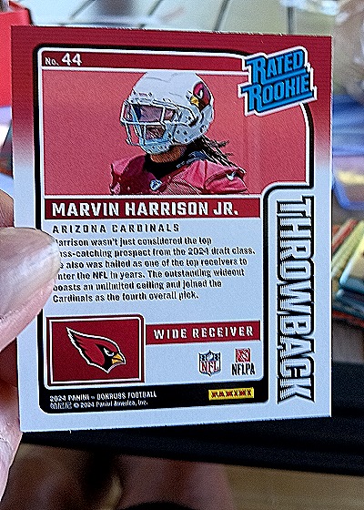 2024 Panini Donruss #44 Marvin Harrison Jr. Rated Rookie Throwback — back