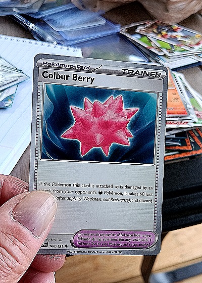 2024 Pokémon SV08 Surging Sparks #168 Colbur Berry — front
