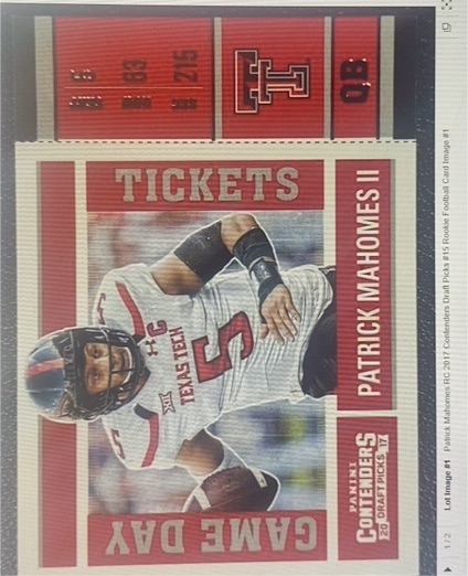 2017 Panini Contenders Draft Picks #15 Patrick Mahomes II — front