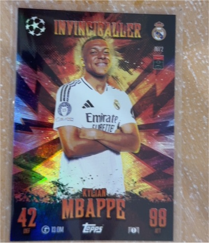 2024 Topps Champions League #INV2 Kylian Mbappe Invinciballer — front