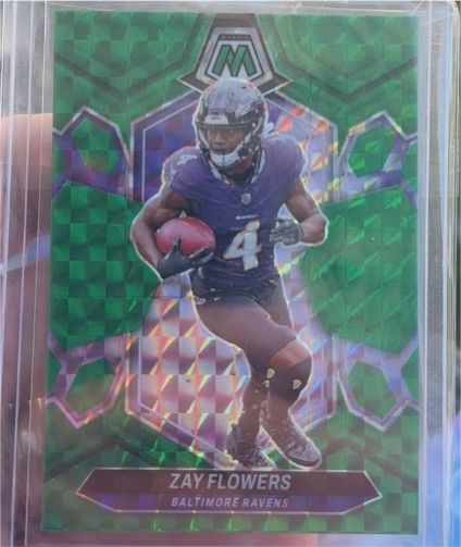 2023 Panini Mosaic NFL Debut Camo Pink Prizm #ND-18 Zay Flowers Rookie Card — front