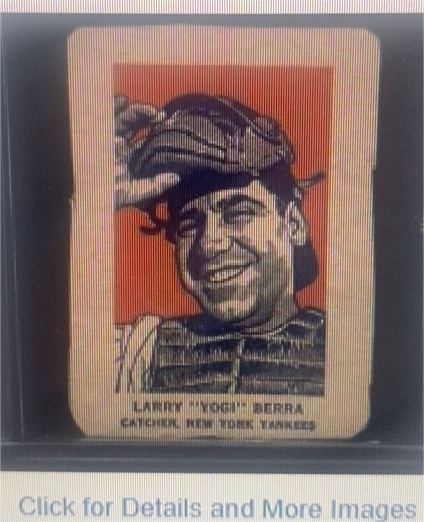 1952 Wheaties #Yogi Berra New York Yankees Action — front