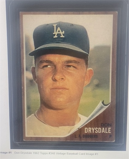 1962 Topps #340 Don Drysdale — front