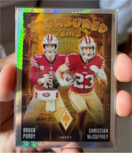 2024 Panini Phoenix #TT-SF Brock Purdy/Christian McCaffrey Treasured Tandems — front