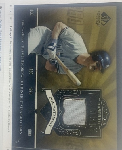 2006 Upper Deck SP Legendary Cuts Baseball Chronology #BC-DM Don Mattingly — front