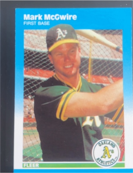 1987 Fleer Update #U-76 Mark McGwire — front